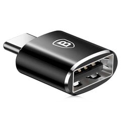 Adapteri, Baseus, USB USB-C OTG-liitäntään, musta hinta ja tiedot | Adapterit | hobbyhall.fi
