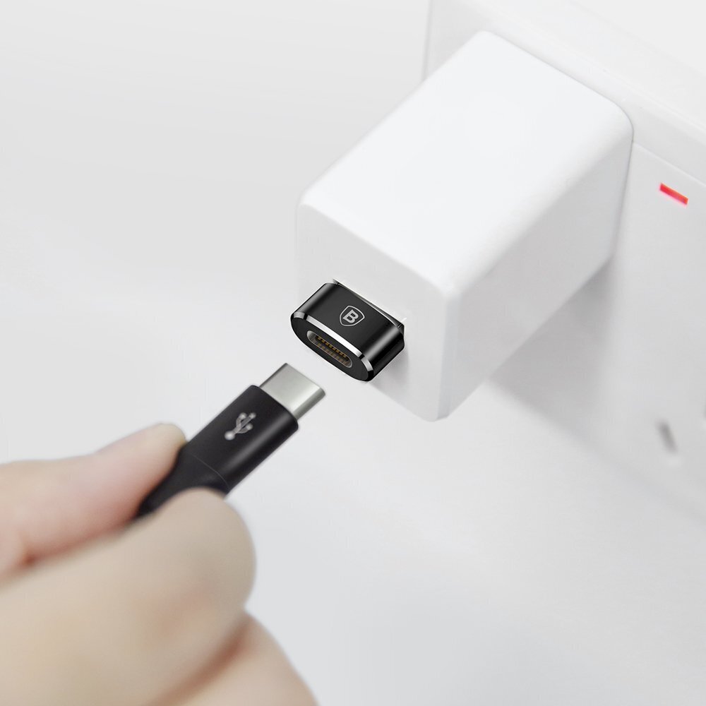 Pieni adapteripistoke, Baseus, USB-C USB-liitäntään, musta hinta ja tiedot | Adapterit | hobbyhall.fi