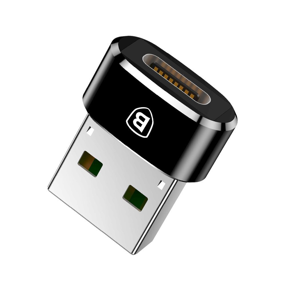 Pieni adapteripistoke, Baseus, USB-C USB-liitäntään, musta hinta ja tiedot | Adapterit | hobbyhall.fi