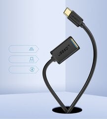 Adapteri OTG-kaapeli, Ugreen, USB 3.0 - USB-C, musta hinta ja tiedot | Adapterit | hobbyhall.fi