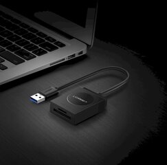 Muistikortinlukija, Ugreen, SD / micro SD pistoke USB 3.0 15 cm, musta hinta ja tiedot | Komponenttien lisätarvikkeet | hobbyhall.fi