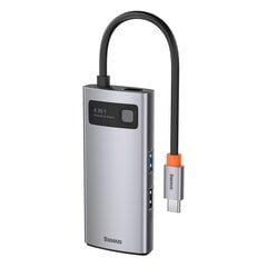 Monikäyttöinen HUB-sovitin, 4in1, Baseus, USB-C USB-C:hen, HDMI USB, 3.2 USB 2.0, metallia hinta ja tiedot | Adapterit | hobbyhall.fi
