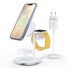 Applen latausasema, 3in1, Choetech T585-F1, iPhone 12/13, AirPods Pro Watch , valkoinen hinta ja tiedot | Puhelimen laturit | hobbyhall.fi