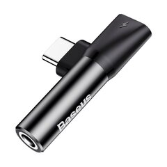 Äänimuunnin, Baseus L411, USB-C USB-C-sovitin, liitin 3,5 mm., musta hinta ja tiedot | Adapterit | hobbyhall.fi