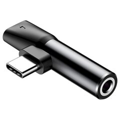 Äänimuunnin, Baseus L411, USB-C USB-C-sovitin, liitin 3,5 mm., musta hinta ja tiedot | Adapterit | hobbyhall.fi