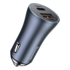 Nopea autolaturi, Baseus CCJDZ-C1, USB-C, USB, 40 W., harmaa hinta ja tiedot | Sähköiset lisätarvikkeet | hobbyhall.fi