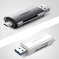 Yleiskäyttöinen micro-SD-kortinlukija USB 3.0 ja USB-C 3.0, harmaa hinta ja tiedot | Adapterit | hobbyhall.fi