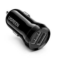 Autolaturi, Ugreen, 2x USB, 24 W., 4,8A, musta hinta ja tiedot | Sähköiset lisätarvikkeet | hobbyhall.fi