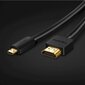 Sovitinkaapeli HDMI, micro HDMI 2.0v 4K 60Hz 30AWG 1,5 m, musta hinta ja tiedot | Adapterit | hobbyhall.fi