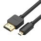 Sovitinkaapeli HDMI, micro HDMI 2.0v 4K 60Hz 30AWG 1,5 m, musta hinta ja tiedot | Adapterit | hobbyhall.fi