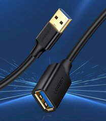 USB 3.0 -kaapelin jatkosovitin, Ugreen, 2 m, musta hinta ja tiedot | Adapterit | hobbyhall.fi