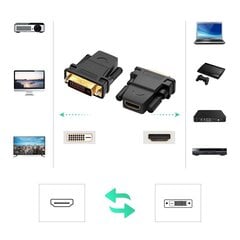 Adapteripistoke, Ugreen 201241, HDMI sisäinen - DVI ulkoinen FHD 60Hz, musta hinta ja tiedot | Adapterit | hobbyhall.fi