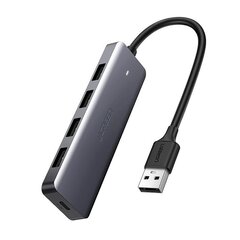 HUB USB-portin jakaja, Ugreen, 4x USB 3.2 ja micro USB-virtaportti, harmaa hinta ja tiedot | Adapterit | hobbyhall.fi