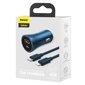 Nopea autolaturi, Baseus CCJDZ-C1, 40 W., PD QC, USB-C/USB, iPhone-kaapeli, sininen hinta ja tiedot | Sähköiset lisätarvikkeet | hobbyhall.fi