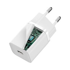 Erittäin nopea verkkovirtalaturi, Baseus Si 1C1, USB-C, 30 W., PD QC, valkoinen hinta ja tiedot | Puhelimen laturit | hobbyhall.fi