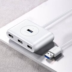 Monikäyttöinen HUB USB-portin jakaja, Ugreen, 4x USB 3.0, 1 m, valkoinen hinta ja tiedot | Adapterit | hobbyhall.fi