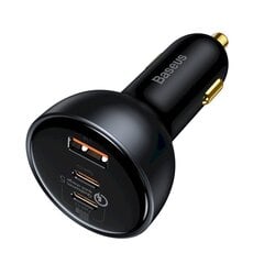 Autolaturi, Baseus CCZX-160C1, USB USB-C, 160 W., PPS, pikalataus, 5 PD, harmaa hinta ja tiedot | Sähköiset lisätarvikkeet | hobbyhall.fi