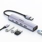 Monikäyttöinen HUB-sovittimen jakaja, Ugreen, USB 3.0 - 3x USB, Ethernet RJ-45 USB-C PD, harmaa hinta ja tiedot | Adapterit | hobbyhall.fi