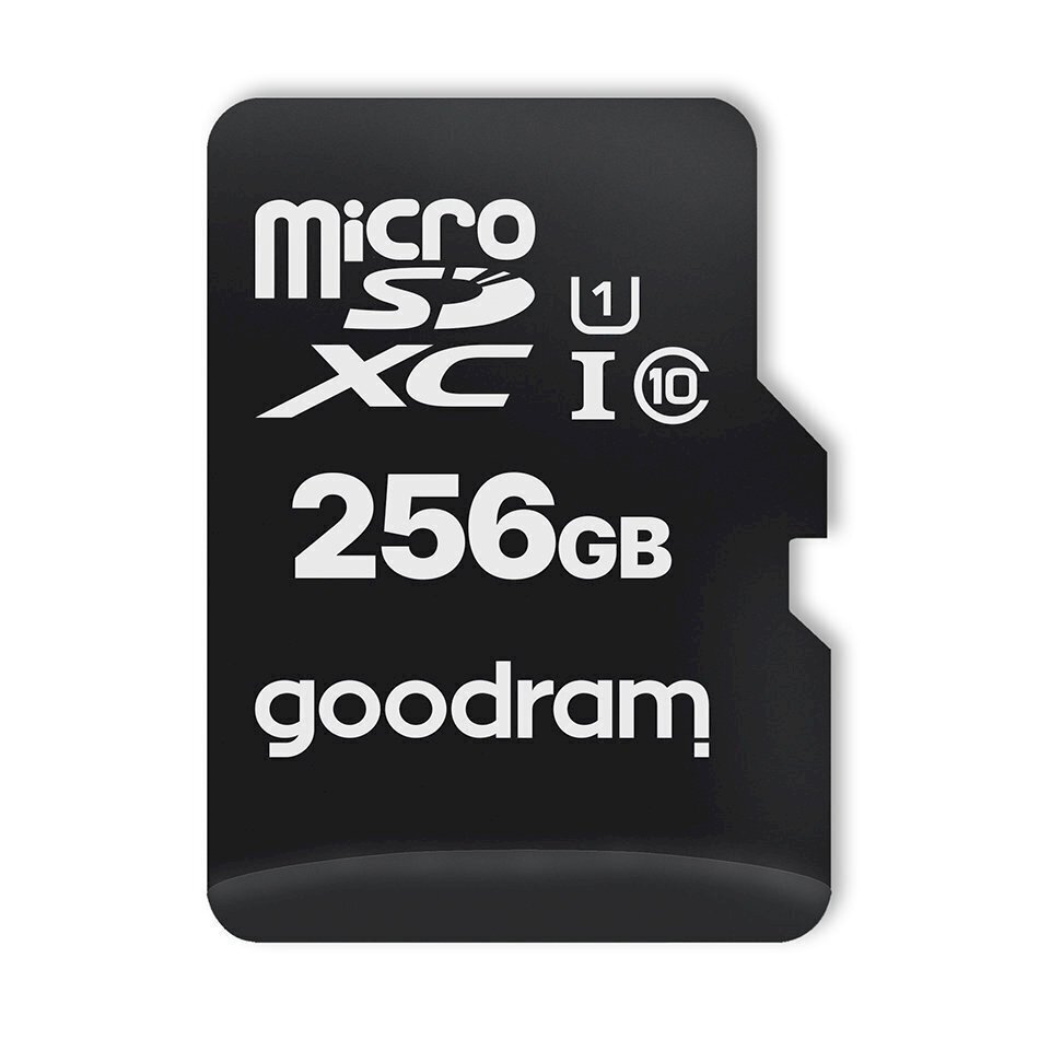 Mikrokortti, 256 GB., micro SD, XC, UHS-I Class 10, SD-sovitin, musta hinta ja tiedot | Puhelimen muistikortit | hobbyhall.fi
