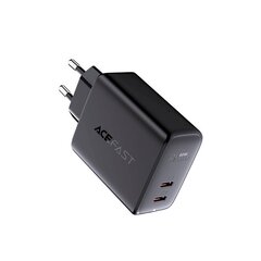 Virtalaturi, Acefast, 2x USB-C, 40 W, PPS PD, QC 3.0, AFC FCP, musta hinta ja tiedot | Puhelimen laturit | hobbyhall.fi