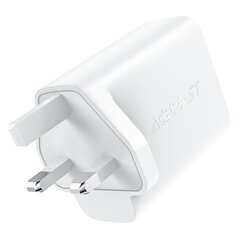 Verkkolaturi, Acefast, A32, kaksiporttinen, USB-C, PD 50 W., UK-pistoke, valkoinen hinta ja tiedot | Puhelimen laturit | hobbyhall.fi