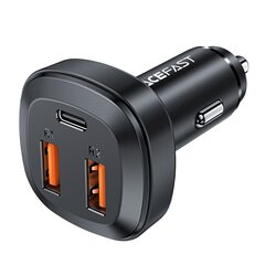 Näytöllä varustettu autolaturi, Acefast, 2x USB, C 1x USB, 66 W., QC 4.0, musta hinta ja tiedot | Sähköiset lisätarvikkeet | hobbyhall.fi