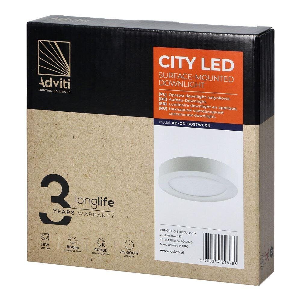 LED-alasvalaisin pinta-asennettava valaisin CITY 12W 4000K pyöreä pyöreä hinta ja tiedot | Kattovalaisimet | hobbyhall.fi