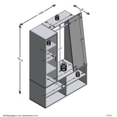 Vaatekaappi, 105x39.7x151.3 cm, valkoinen hinta ja tiedot | Kaapit | hobbyhall.fi