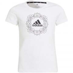 T-paita tytöille Adidas G GFX Tee 1 Jr GT1421, valkoinen hinta ja tiedot | Tyttöjen paidat | hobbyhall.fi