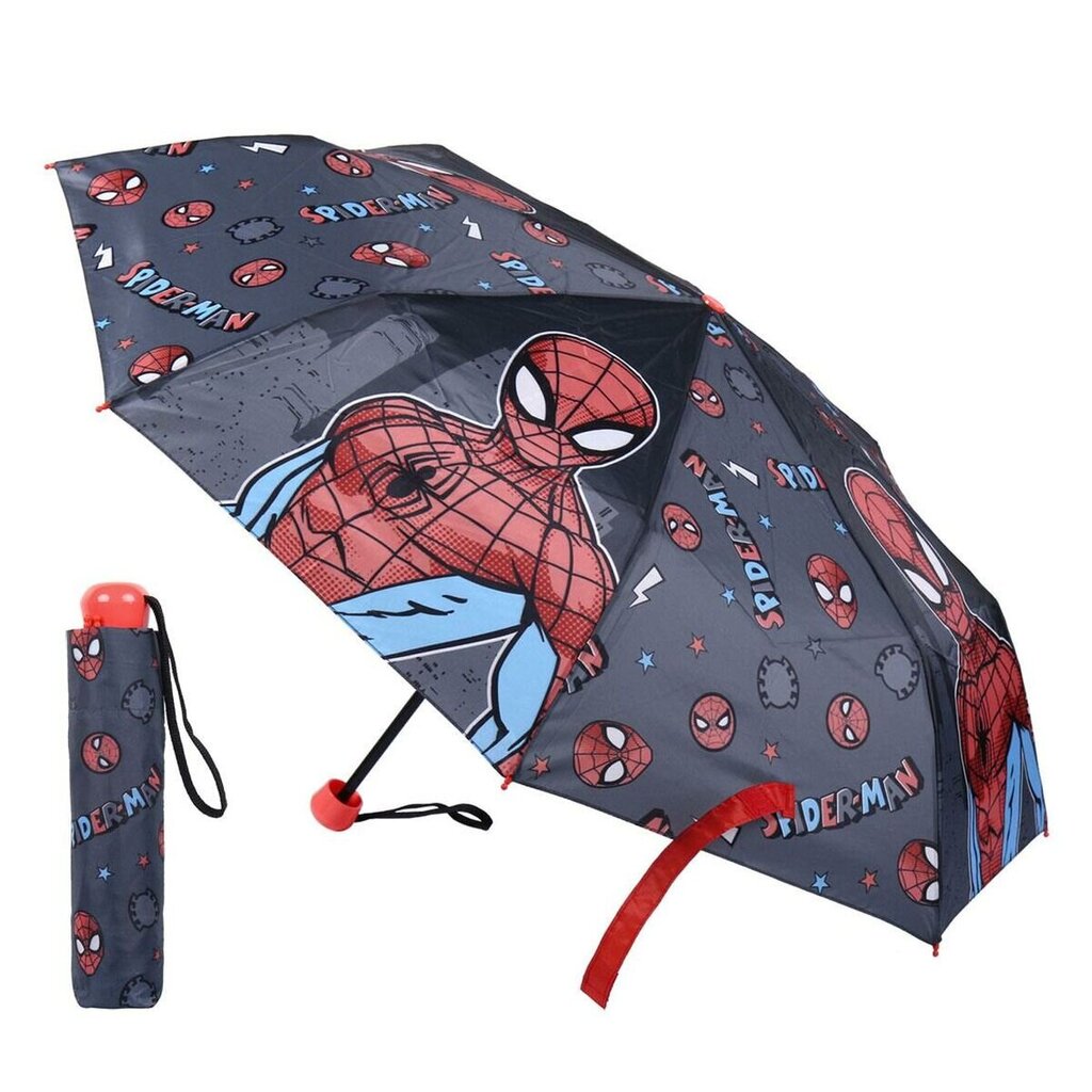 Taitettava sateenvarjo Spiderman Grey (Ø 92 cm) hinta ja tiedot | Lasten asusteet | hobbyhall.fi