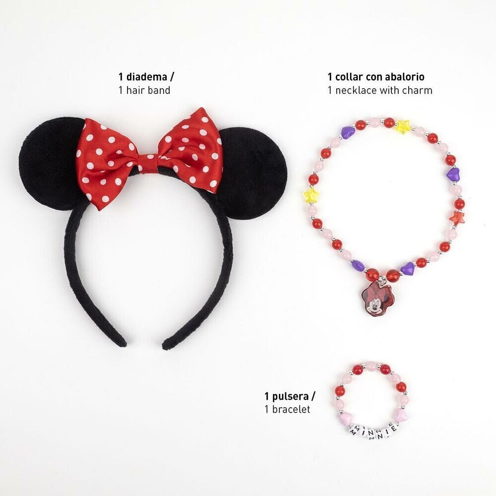 Tarvikesarja tytöille Minnie Mouse 246714, punainen hinta ja tiedot | Lasten asusteet | hobbyhall.fi