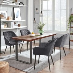 Ruokapöydän tuolisarja Velvet, harmaa hinta ja tiedot | Ruokapöydän tuolit | hobbyhall.fi