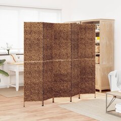 vidaXL Tilanjakaja 5-paneelinen 205x180 cm vesihyasintti ruskea hinta ja tiedot | Sermit ja tilanjakajat | hobbyhall.fi