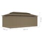 vidaXL Huvimaja verhoilla 600x298x270 cm ruskeanharmaa 180 g/m² hinta ja tiedot | Puutarhapaviljongit | hobbyhall.fi