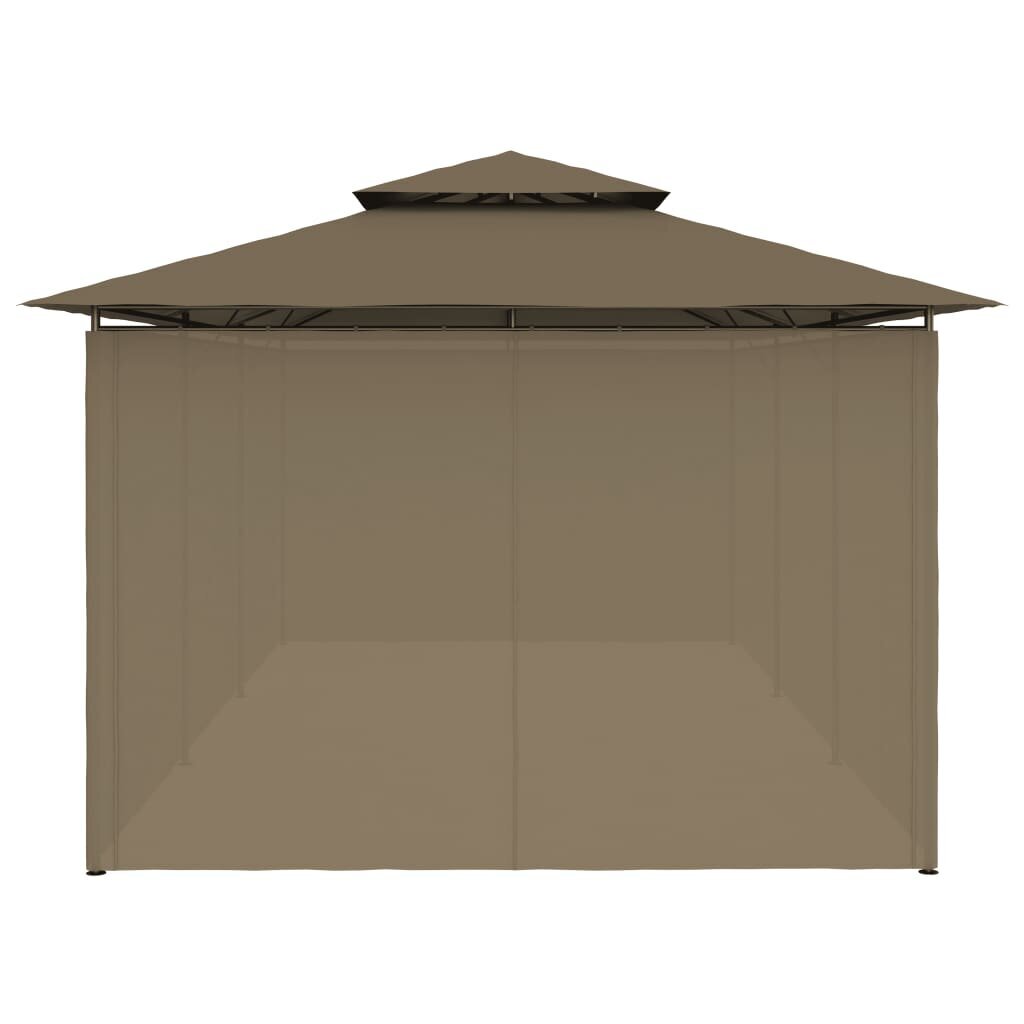 vidaXL Huvimaja verhoilla 600x298x270 cm ruskeanharmaa 180 g/m² hinta ja tiedot | Puutarhapaviljongit | hobbyhall.fi