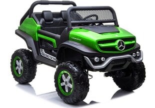 Auto akulla Mercedes Unimog Vihreä hinta ja tiedot | Lasten sähköautot | hobbyhall.fi