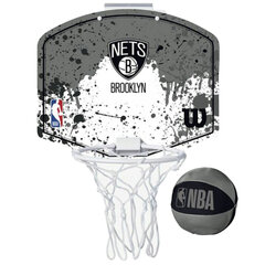 Wilson NBA Brooklyn Nets Mini Hoop, sisätilojen minikoripallolauta hinta ja tiedot | Koripallokorit | hobbyhall.fi