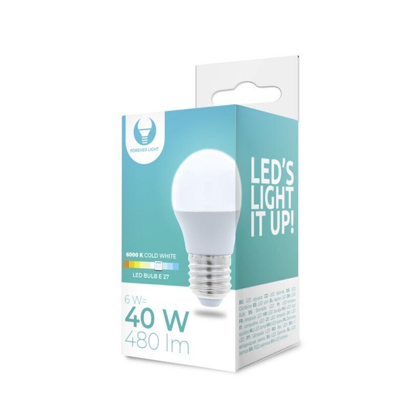 LED Bulb E27 G45 6W 230V 6000K 480lm Forever Light hinta ja tiedot | Lamput | hobbyhall.fi