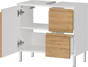 Kylpyhuoneen kaappi 4330, ruskea/valkoinen hinta ja tiedot | Kylpyhuonekaapit | hobbyhall.fi
