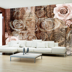 Valokuvatapetti - Old Wood & Roses 300x210 cm hinta ja tiedot | Valokuvatapetit | hobbyhall.fi