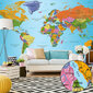 Valokuvatapetti XXL - World Map: Colourful Geography II 490x280 cm hinta ja tiedot | Valokuvatapetit | hobbyhall.fi