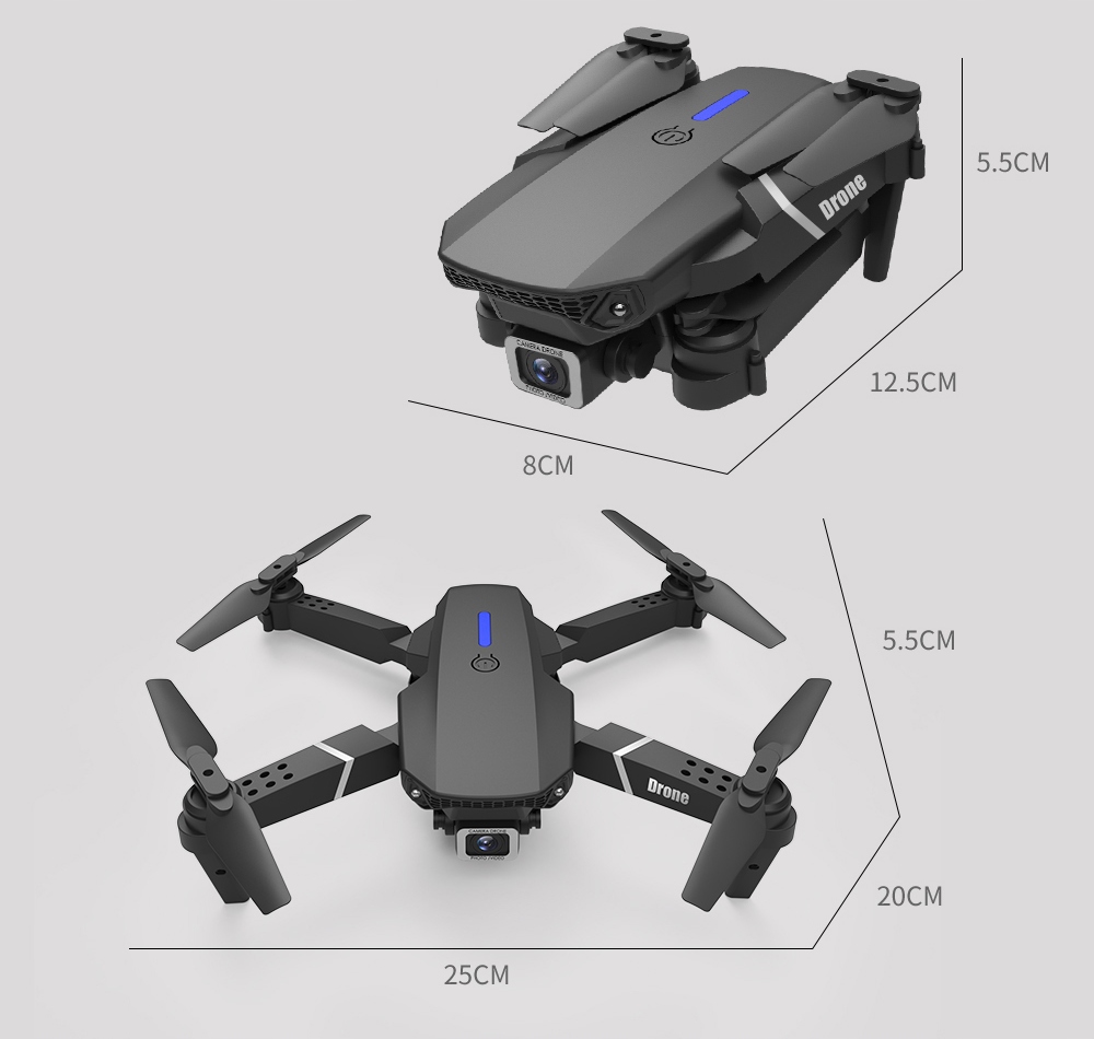 DRONE E90 PRO 4K WIFI HD KAMERAT LELUHOVER 250m Tuotteen paino yksikköpakkauksella 1 kg