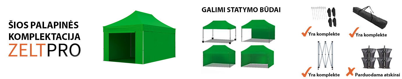 Kaupalliset teltat setti vihreä 3x2