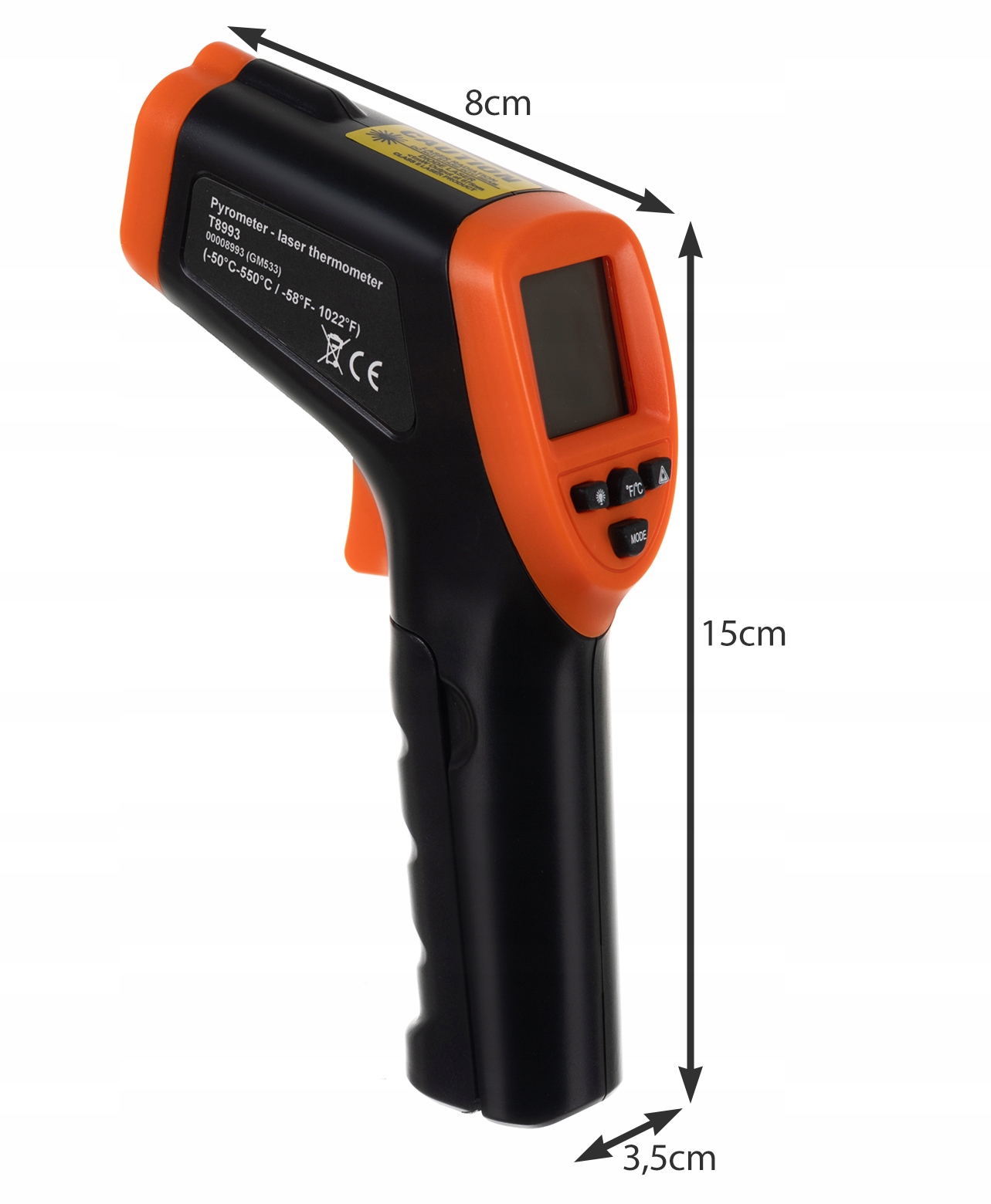 Laserpyrometri Kosketukseton lämpömittari -50 +500°C Valmistajan koodi T8993