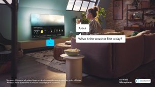 Ääniohjaus. Alexa- ja Google Assistant* -yhteensopiva