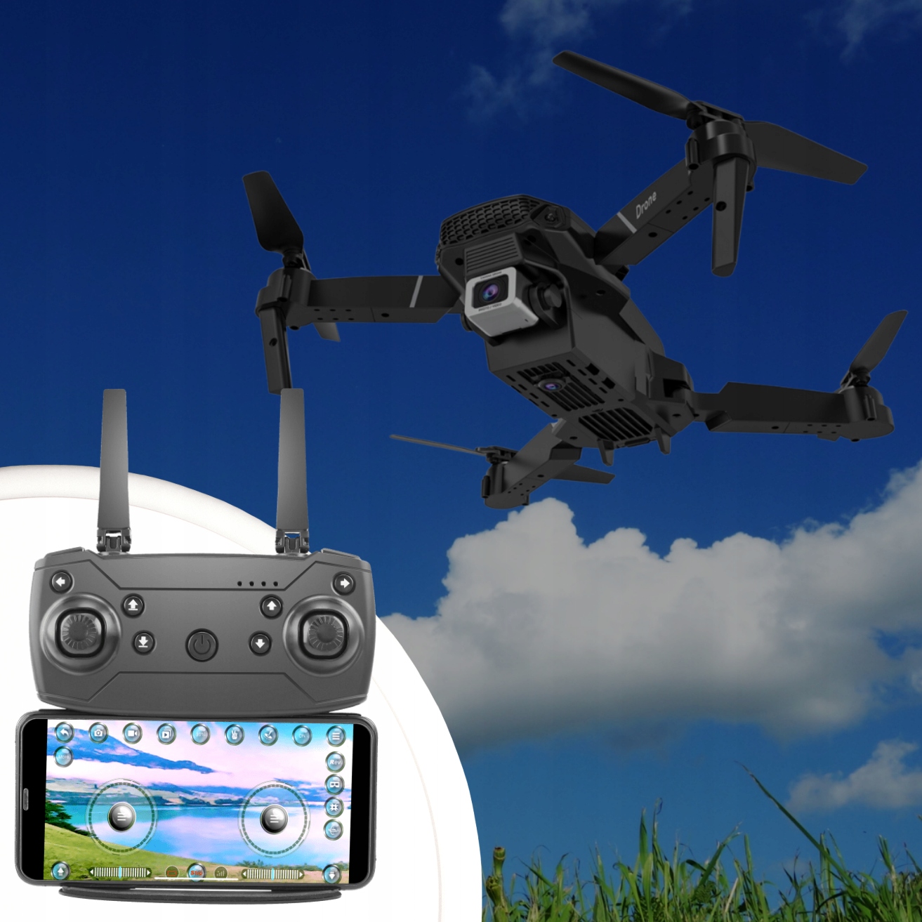 DRONE E95 PRO 2 WIFI HD KAMERAT Riippuva lelu 350m Tuotteen paino yksittäispakkauksella 0,45 kg