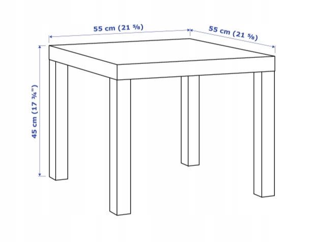 IKEA LACK pöytä sohvapöytä BENCH 55x55cm WHITE Lack mallisto
