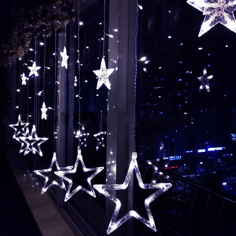 LED-valoverhot Garland Stars Icicles SuperLED-lamput Johdon pituus 4 m