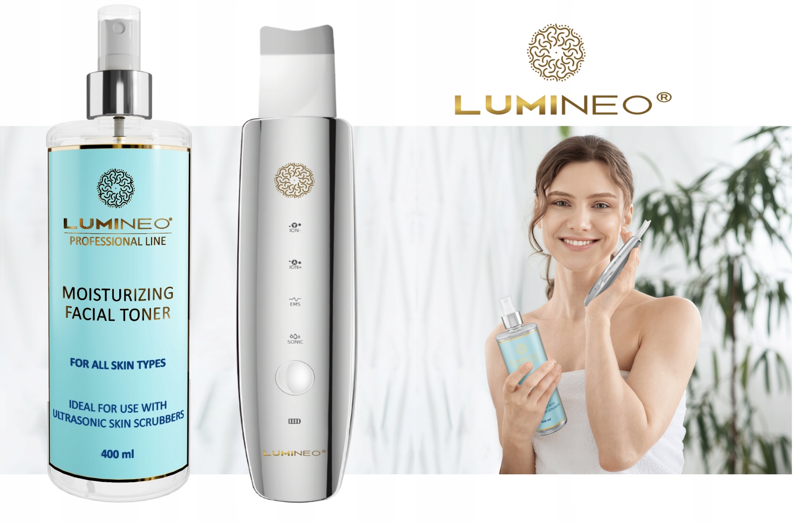 LUMINEO LED Cavitation Peeling 5in1 Kasvojen kuorinta + kosteuttava tonic EAN (GTIN) 5904726872550