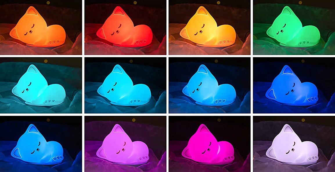 Sweet Kitten lasten yölamppu - CAT-lamppu, RGB LED, AJASTIN, KAUKO-PARISTOT Hero Kita